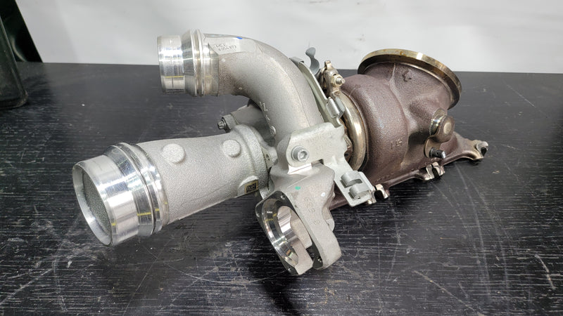 MPerformance.parts G80 G82 M3 M4 rear turbo complete assembly showing turbocharger and related components.