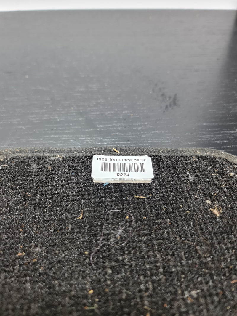 MPerformance.parts G80 M3 driver’s floor mat showing textured black rubber surface with logo detail.