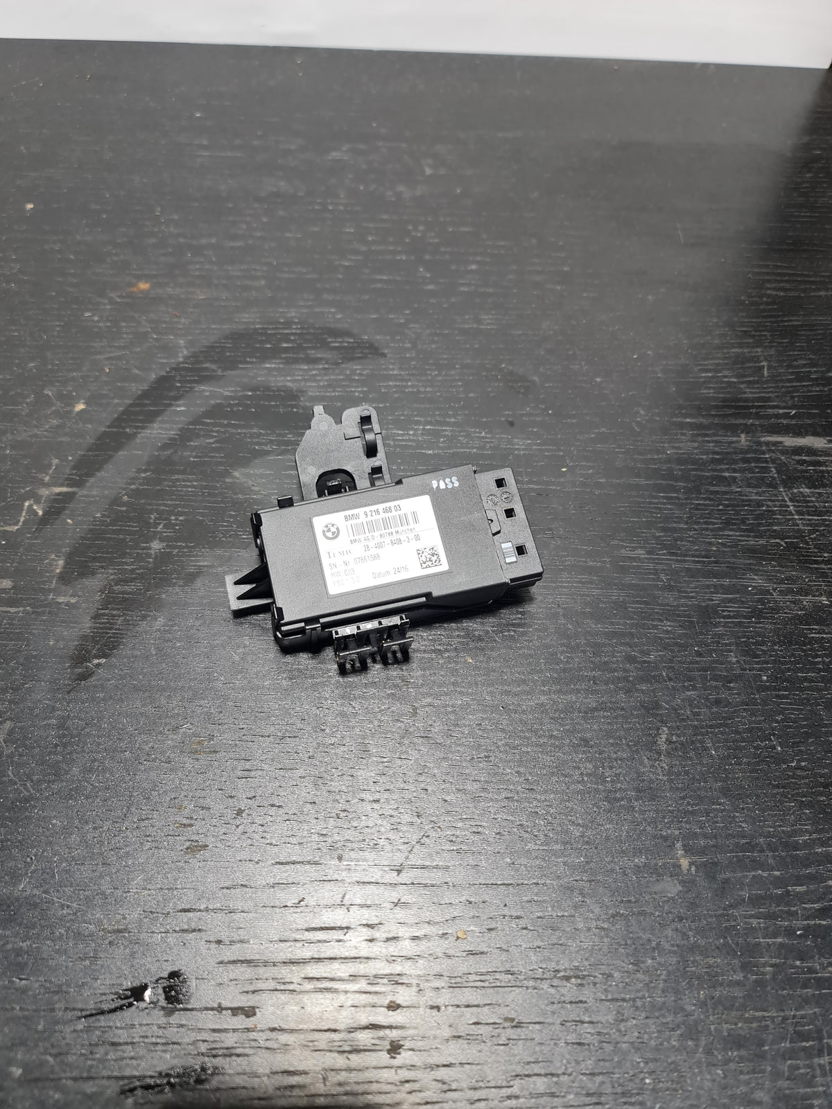 BMW M3 F80 series heated seat control module by MPerformance.parts, showing the OEM control unit with wiring and connectors.