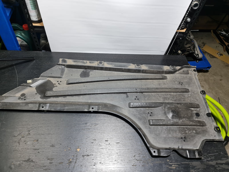 BMW M3 M4 G80 G82 G83 lower right side splash guard shield by MPerformance.parts, showing the OEM shield for 2021-2023 models.