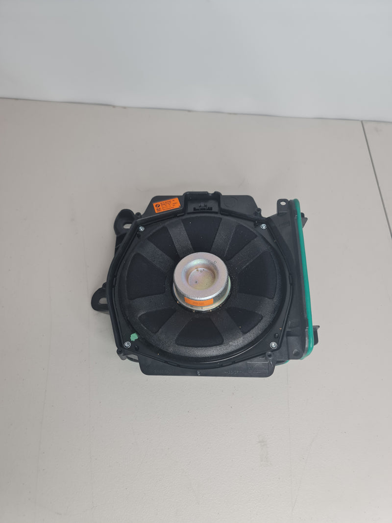 BMW M3 Competition OEM floor under-seat subwoofer by MPerformance.parts, compact car audio speaker for enhanced sound system.