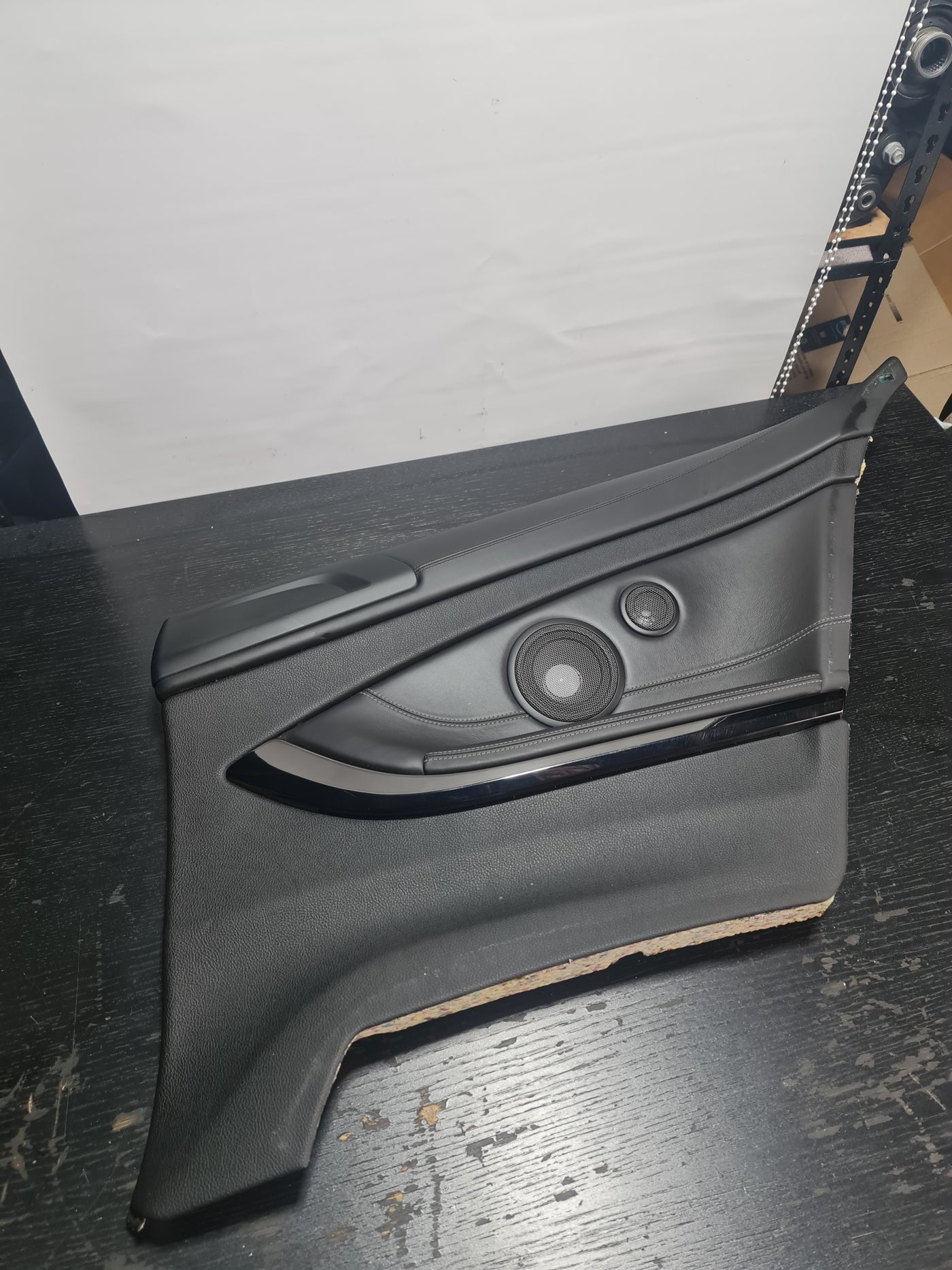15-18 OEM BMW F82 M4 Driver Rear Door Card Panel Leather White Stitching 02572271 - MPerformance.parts