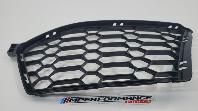 BMW G80 M3 Competition front left bumper grille by MPerformance.parts, showing the sleek black grille with mounting details.