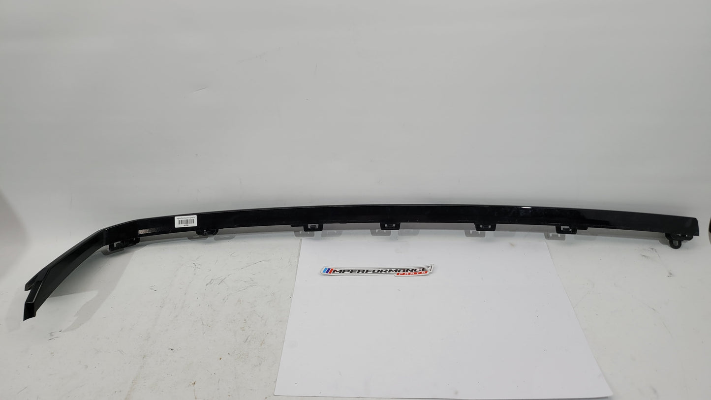BMW M3 M4 G80 G82 rear bumper left diffuser molding trim by MPerformance.parts, showing the black plastic diffuser trim.