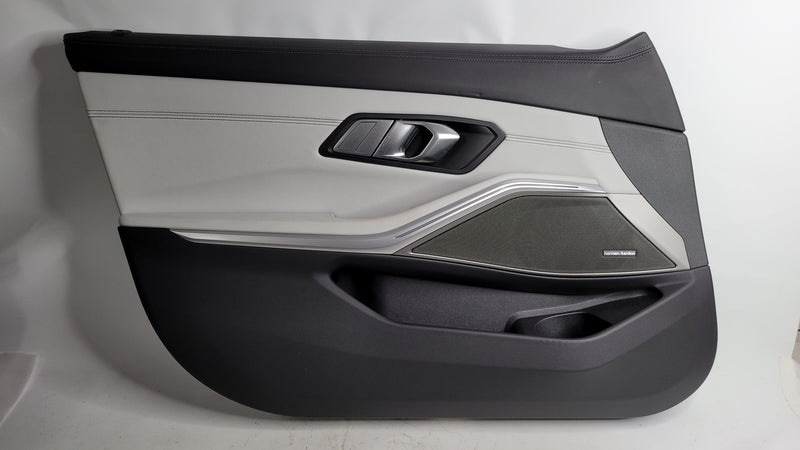 Silverstone Merino leather passenger door card for BMW G80 M3, featuring sleek design and detailed stitching.