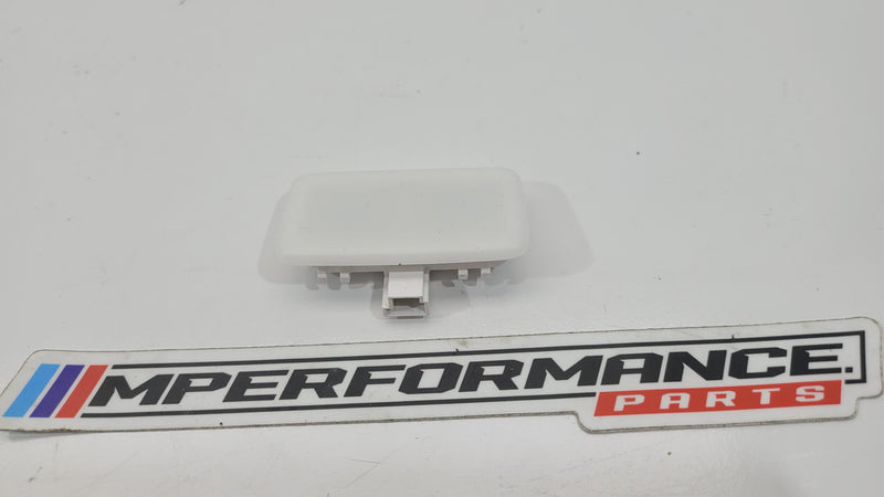 BMW G80 M3 sun visor light by MPerformance.parts, close-up of the sleek, black interior accessory with branding details visible.