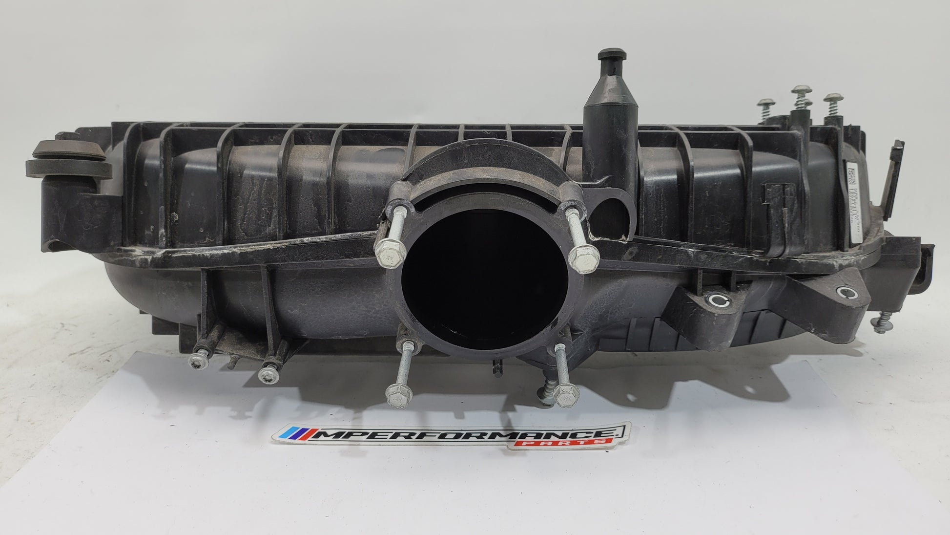 BMW N55 S55 3.0L engine intake manifold for 335i M3 M4 F80 models, manufactured by MPerformance.parts, shown in the image.