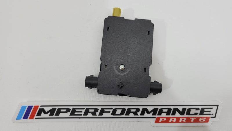 BMW 3 Series G20 G80 G28 M3 Competition antenna amplifier by MPerformance.parts, close-up of the black electronic component.