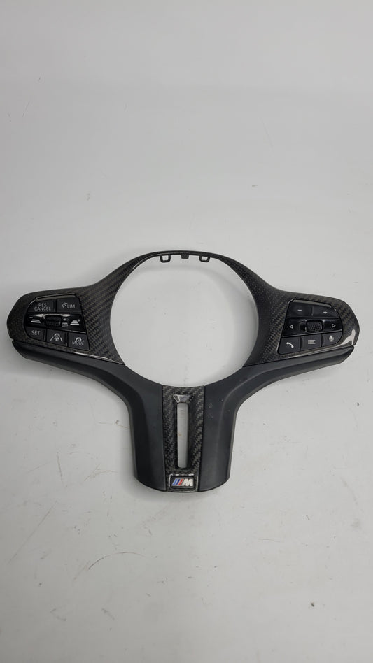 Carbon Steering Wheel Trim BMW M2 M3 M4 G87 G80 G82 With Steering Wheel Control Buttons - MPerformance.parts