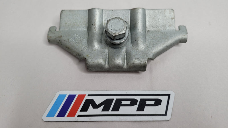 BMW 1, 3, 4 Series F20 F21 F30 F32 F80 battery holder bracket supporting rail by MPerformance.parts, shown with mounting features.