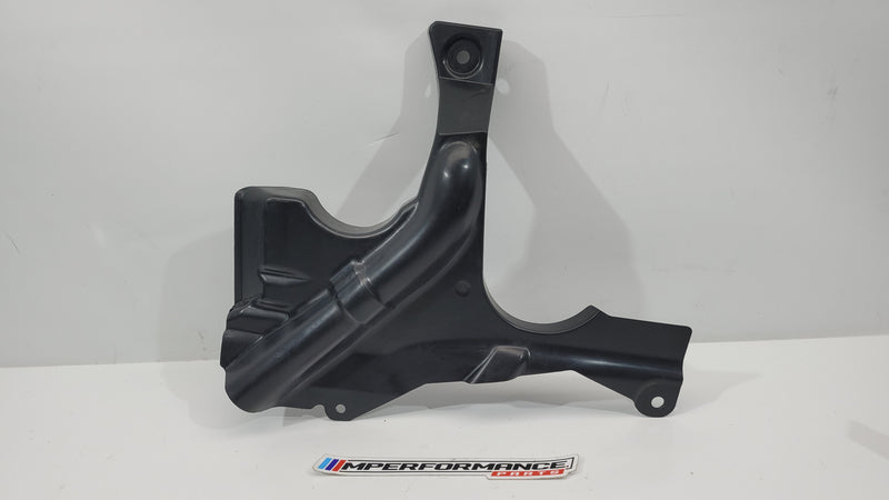 BMW M4 G83 steering wheel column cover front right side in black plastic with MPerformance.parts branding