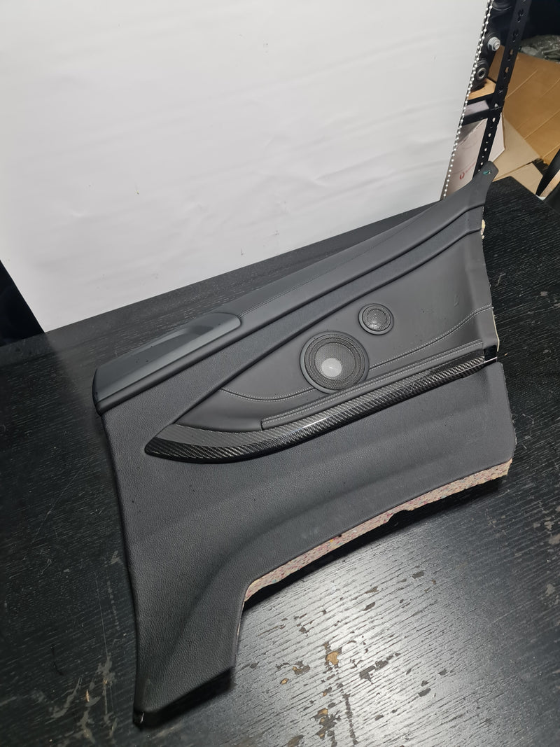 15-18 OEM BMW F82 M4 Driver Rear Door Card Panel Leather White Stitching 15249731 - MPerformance.parts