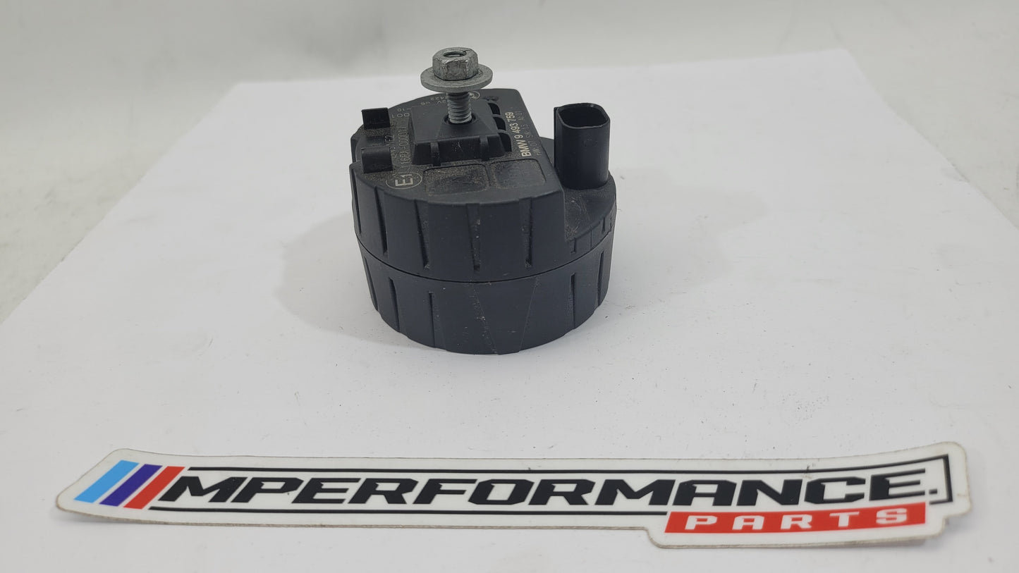 BMW M2 F87 sensor alarm horn siren control module unit 9493759, showing the compact black electronic component with connectors.
