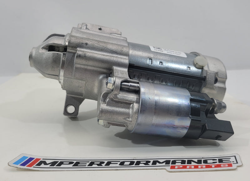 Starter motor for BMW B58/S58 engines by MPerformance.parts, showing the metallic component with electrical connectors.