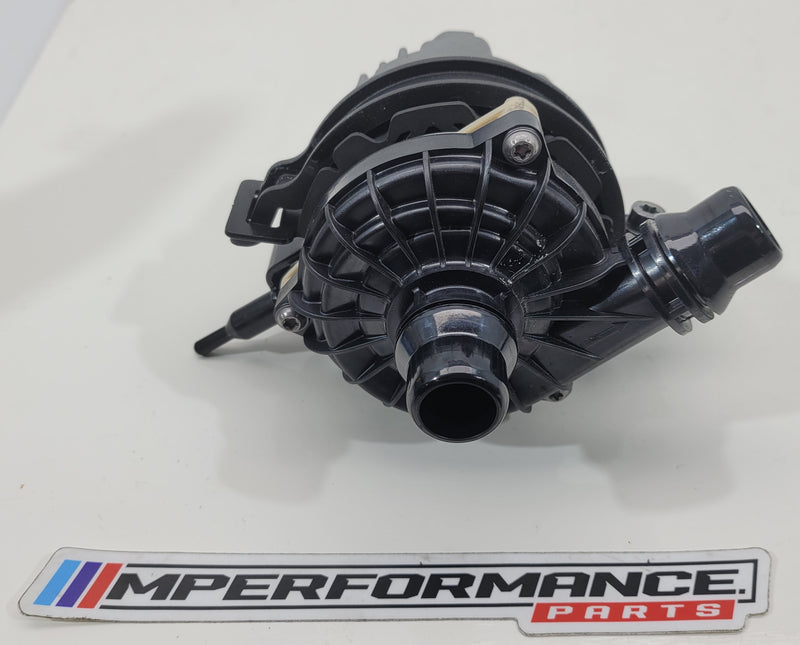 BMW M3 M4 G80 G82 auxiliary electric water pump with 5A5BD15 part number, showing the compact metal and plastic pump unit.