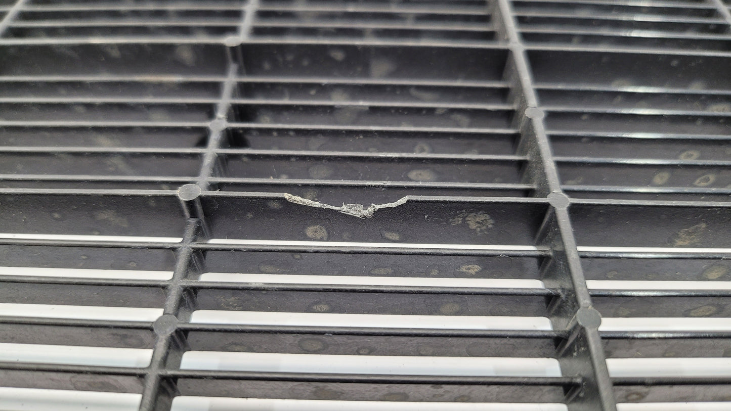 BMW G80 G82 G83 M3 M4 Competition plastic radiator cover shroud in black with MPerformance.parts branding, showing detailed close-up.