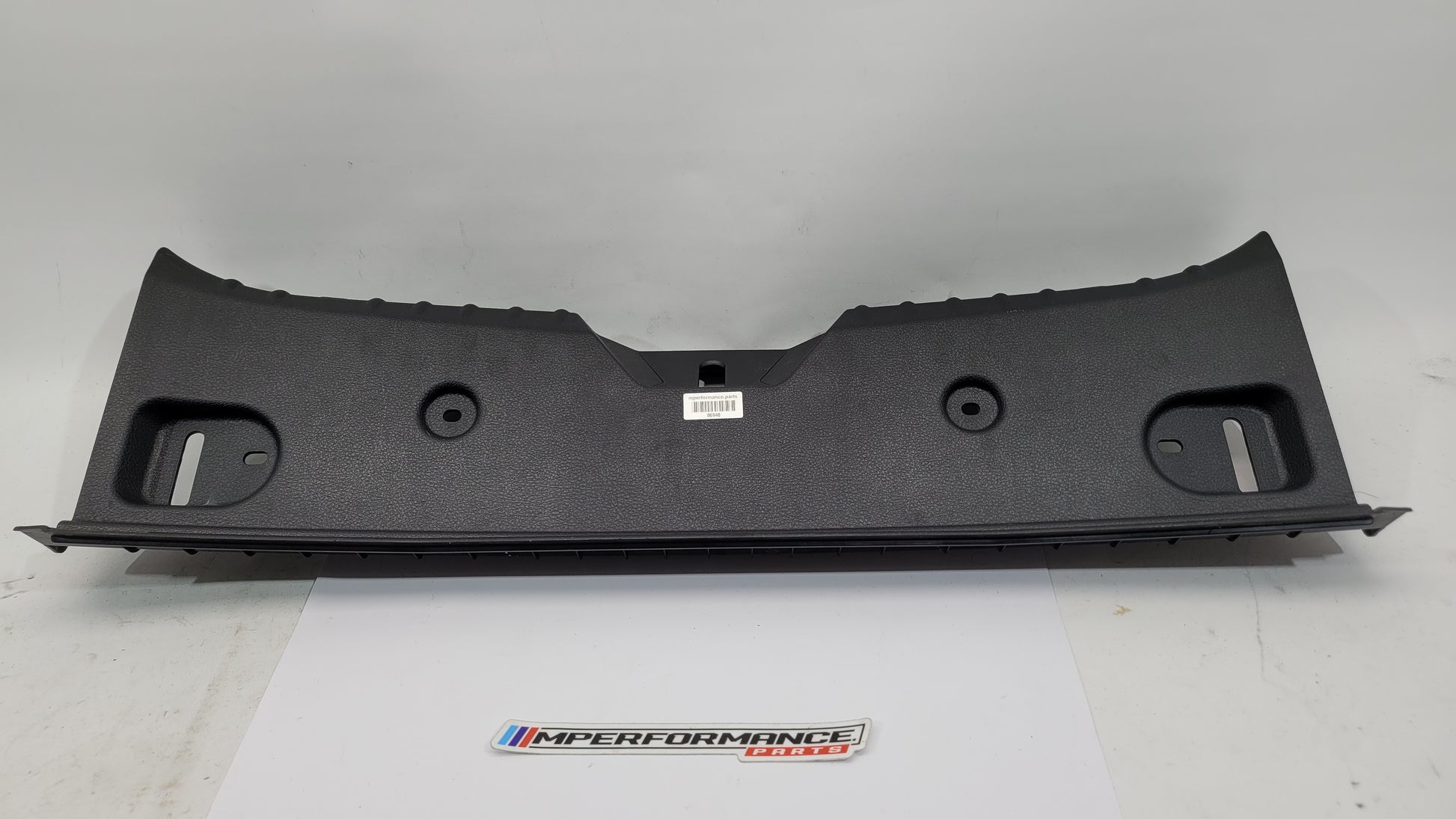 BMW 2 Series F22 F87 coupe trunk boot lock trim, black and silver finish, designed for aftermarket performance enhancement.