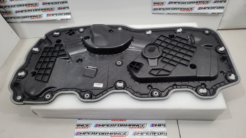 BMW G22 G23 G82 G83 left door sound deadening acoustic cover by MPerformance.parts, showing the black protective interior panel.