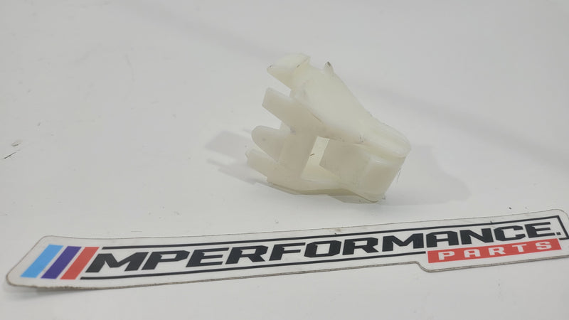 BMW E81 E82 E87 E92 F10 F84 X6 E71 G8x G8x rear seat clip holder by MPerformance.parts, showing the black plastic component.