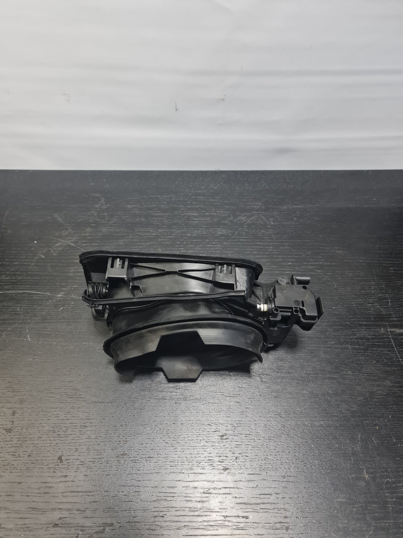 BMW 3 Series F30 F35 F31 F80 fuel filler flap by MPerformance.parts, showing the black exterior with mounting details.