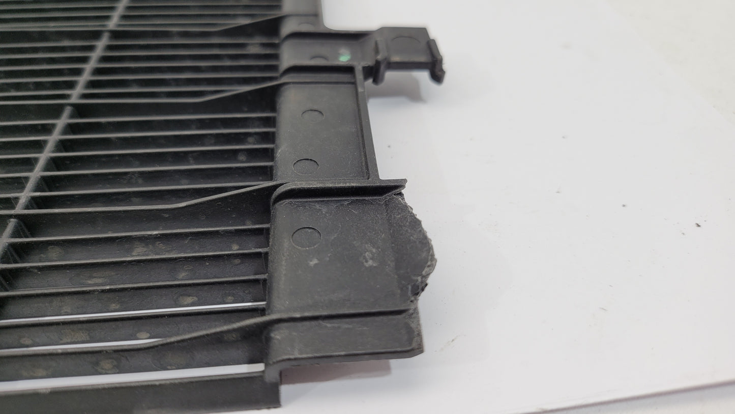 BMW G80 G82 G83 M3 M4 Competition plastic radiator cover shroud by MPerformance.parts, shown in black with mounting details.