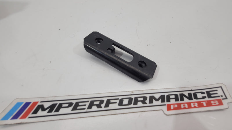 BMW 428i F32 front bumper reinforcement nut plate outside bracket by MPerformance.parts, showing the metal bracket component.