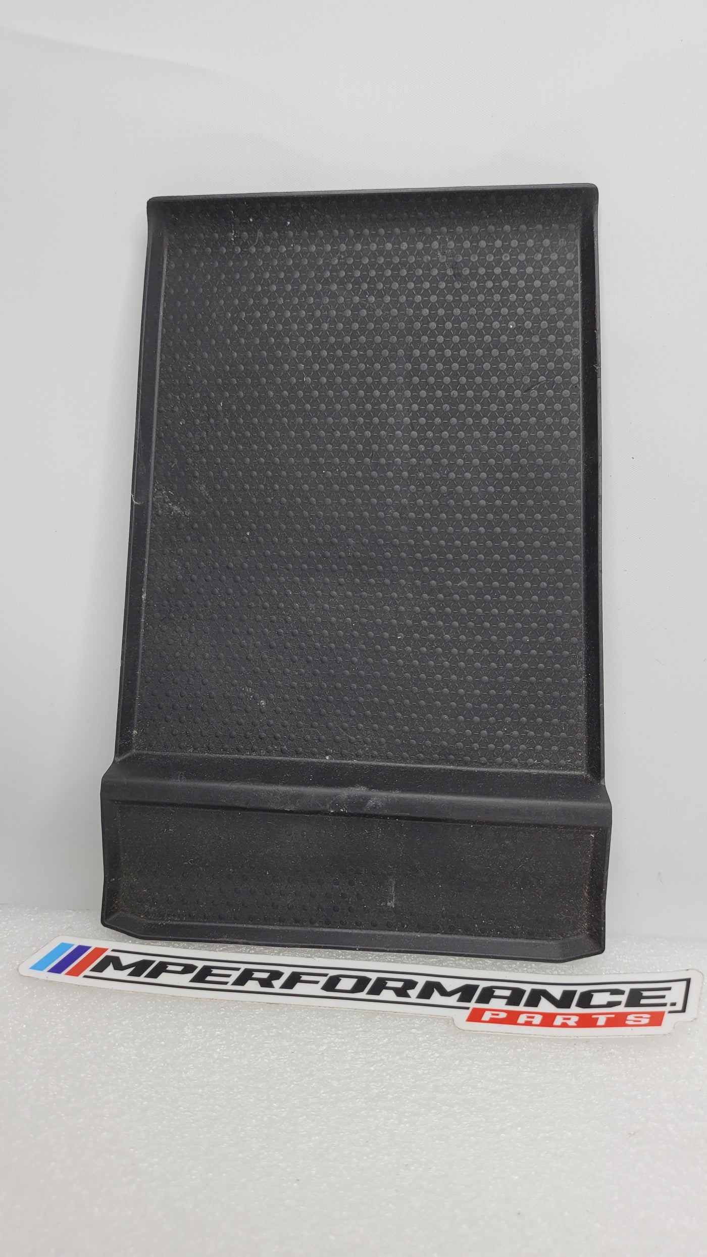 BMW 3 4 Series G20 G21 G22 G26 G80 center armrest storage bin by MPerformance.parts, showing the black insert mat inside.