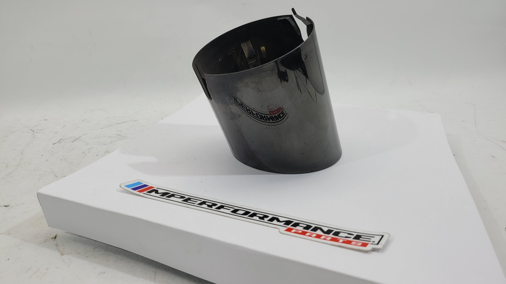 BMW G87 G80 G81 G82 G83 G90 G99 exhaust muffler tailpipe in black chrome, designed for MPerformance.parts vehicles.