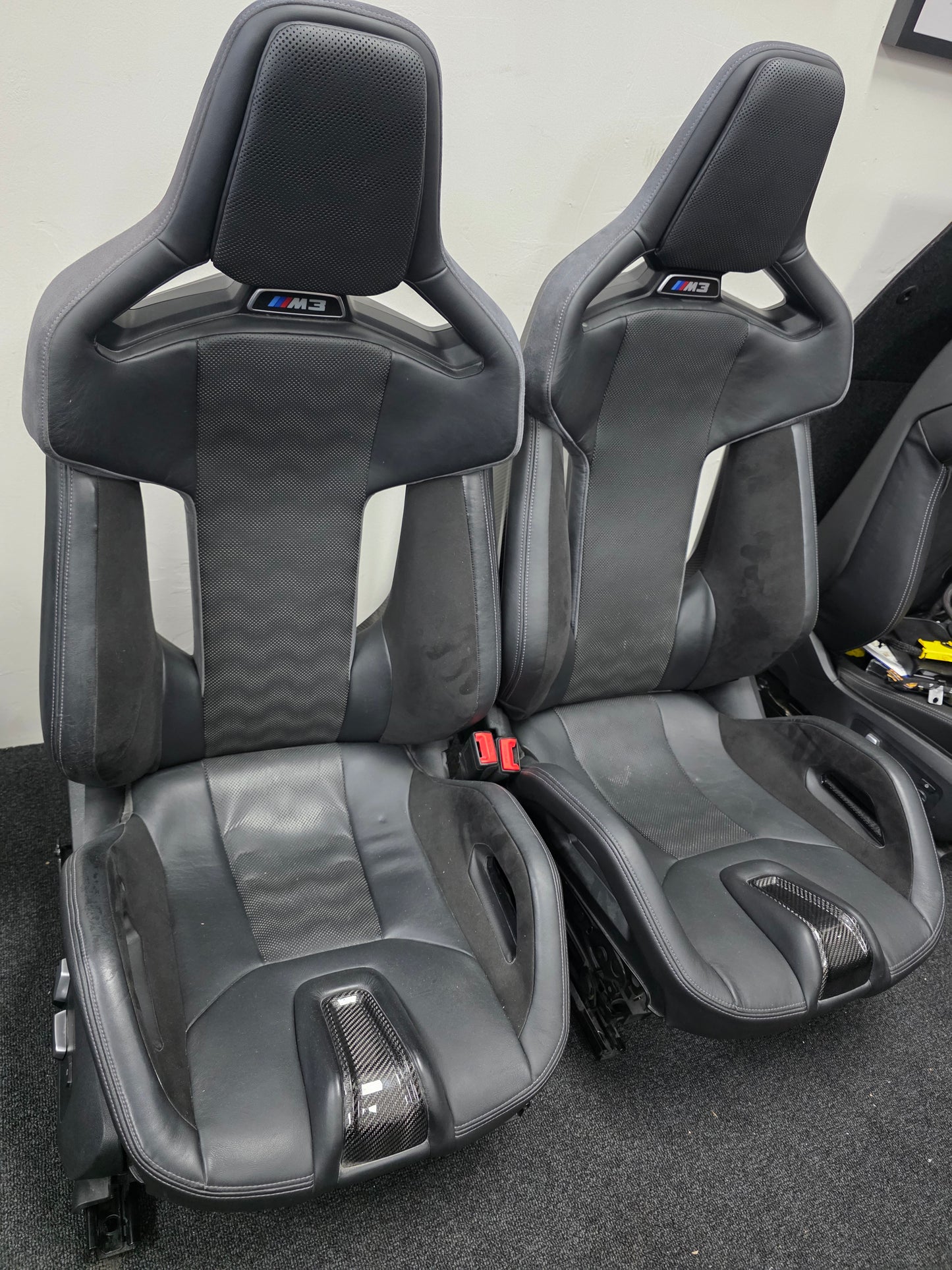 BMW G80 M3 Black Leather Carbon Bucket Seats - MPerformance.parts