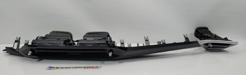 BMW 3 Series G20 G80 M3 LCI carbon dashboard trim with air vent, designed for RHD models, by MPerformance.parts.