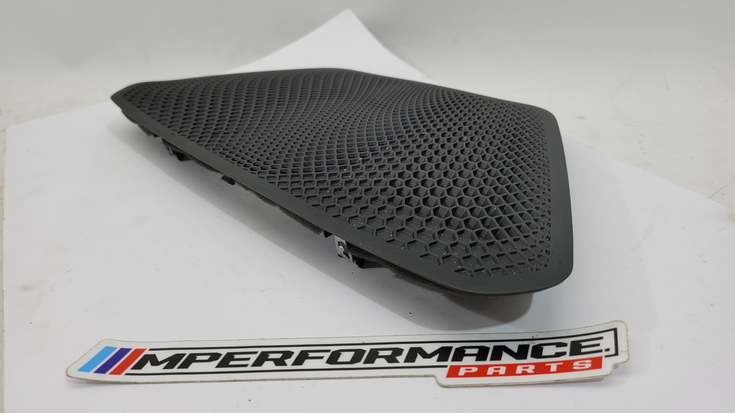 BMW M3 G80 dashboard center speaker cover in RHD, featuring black finish and detailed design for MPerformance.parts vehicle interior.