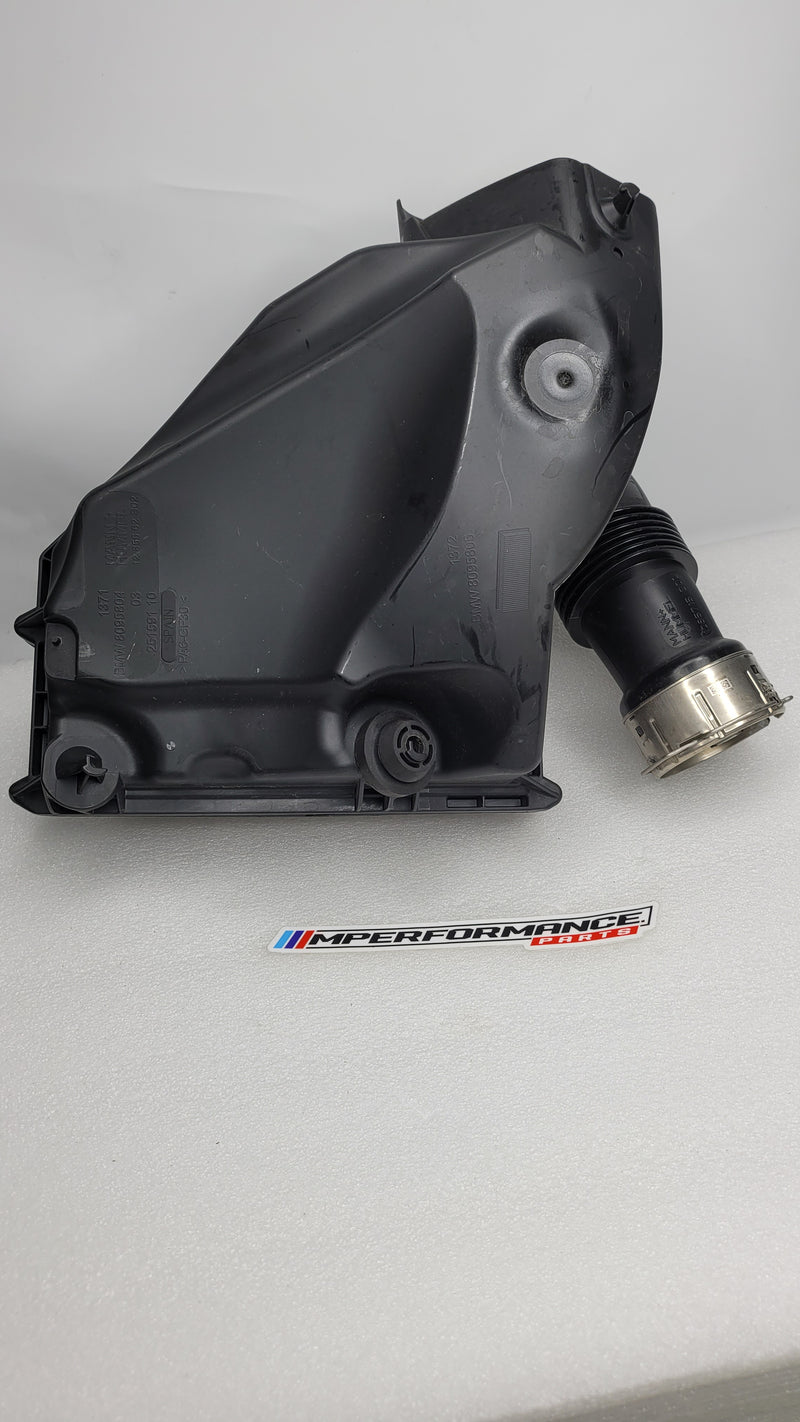 BMW M3 M4 G80 G82 G83 right driver side air box filter for MPerformance.parts, showing the clean, new air filter in detailed view.