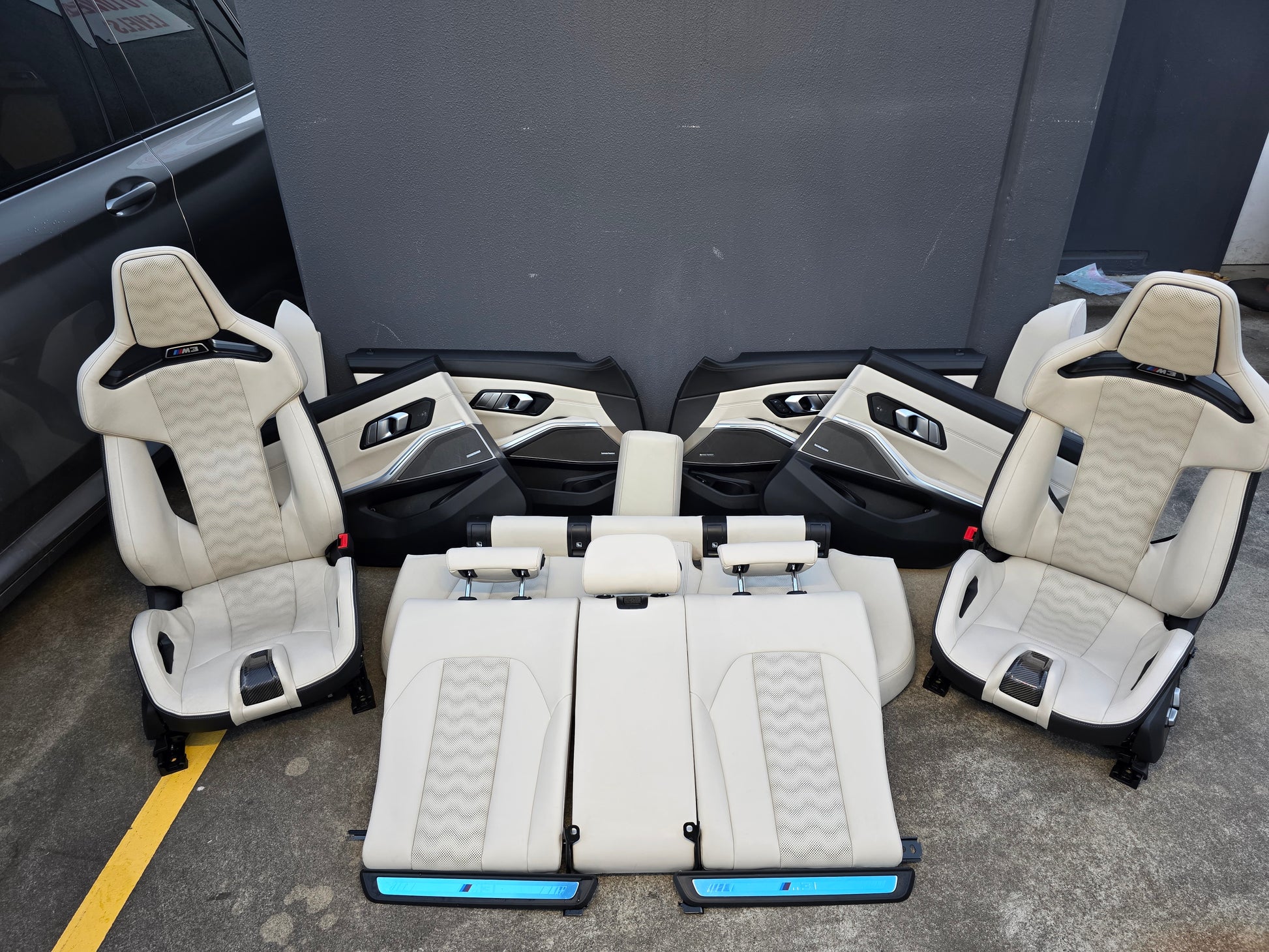 BMW G80 M3 Ivory White Full Interior With Carbon Buckets RARE - MPerformance.parts