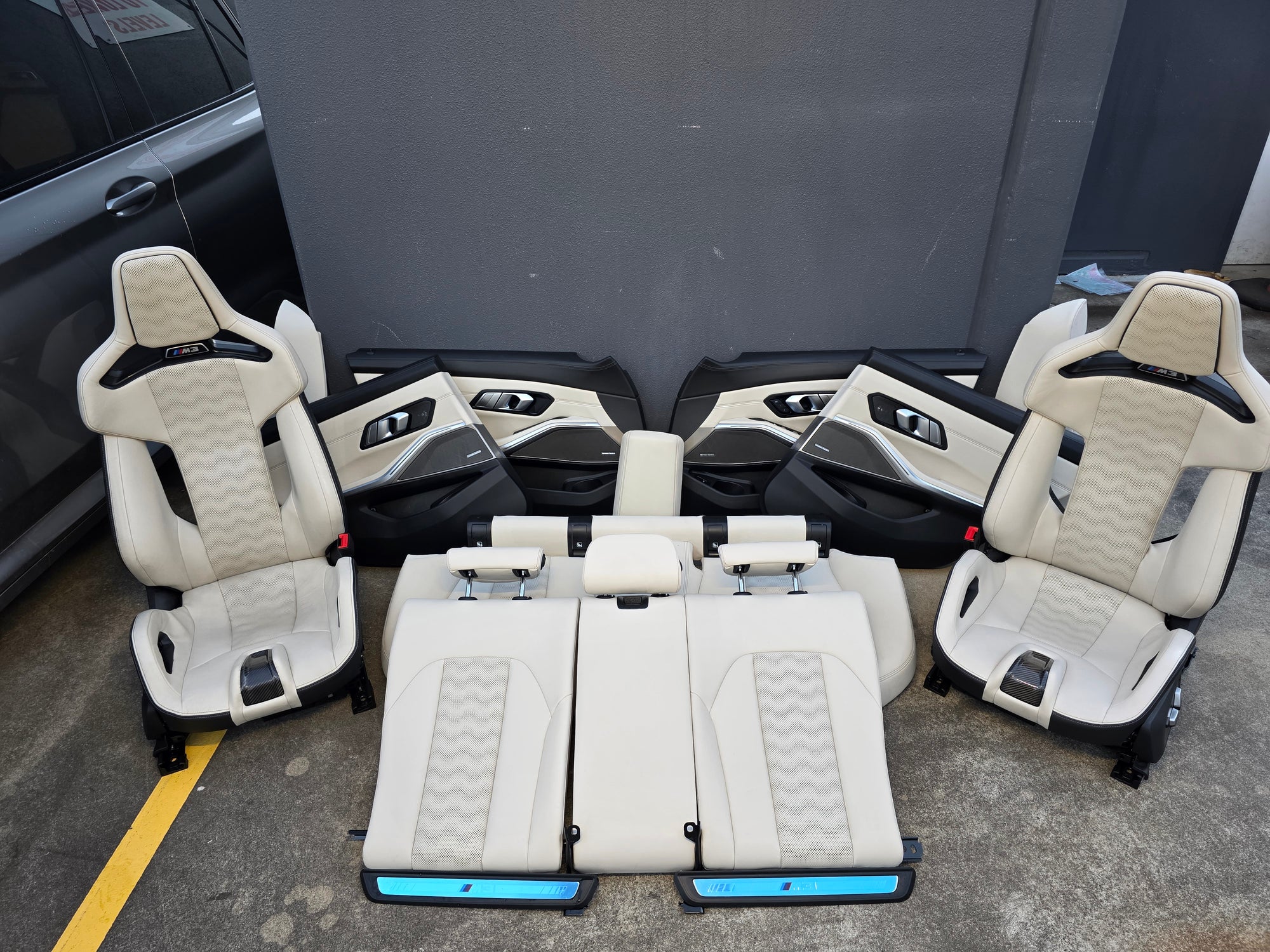BMW G80 M3 Ivory White Full Interior With Carbon Buckets RARE - MPerformance.parts