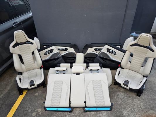 BMW G80 M3 Ivory White Full Interior With Carbon Buckets RARE - MPerformance.parts