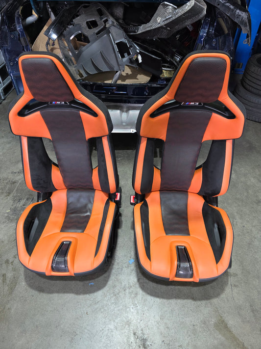 G80 M3 Kyalami Orange Carbon Bucket Seats