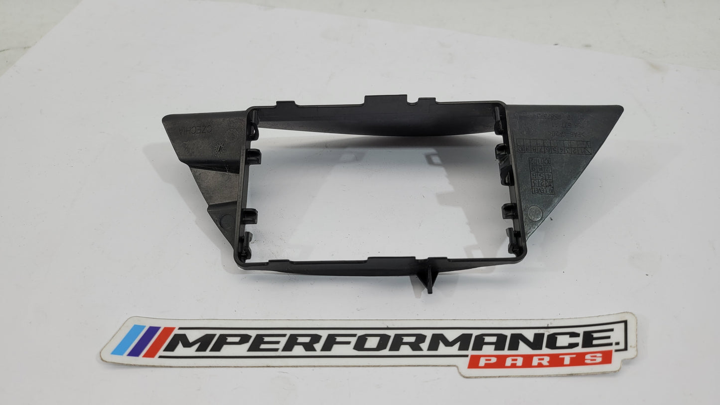 BMW G80 M3 Competition blind spot sensor bracket by MPerformance.parts, showing the black metal bracket with mounting details.
