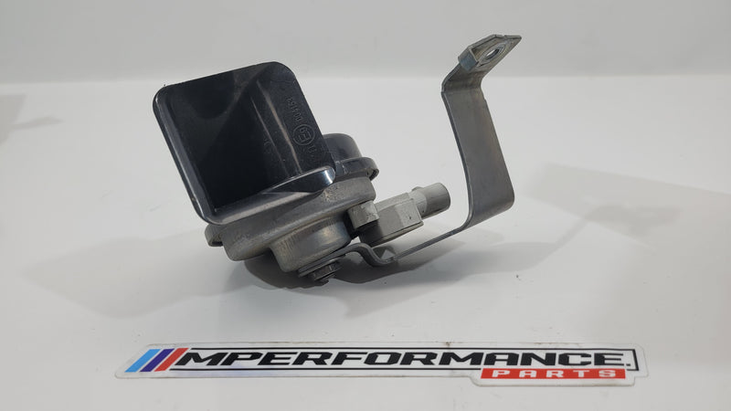 BMW M4 G82 Competition high note horn by MPerformance.parts, showing the compact, metallic horn component with mounting details.