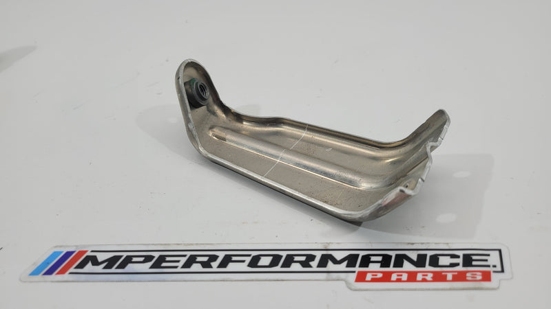BMW G80 G82 M3 M4 S58 engine heat protection sheet holder bracket by MPerformance.parts, shown mounted on engine components.