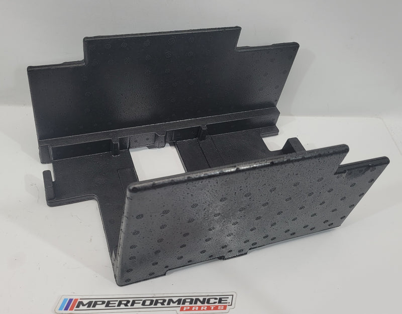 BMW 3 Series M3 M4 G80 G81 G82 battery crash protection tray holder by MPerformance.parts, showing the black plastic component.