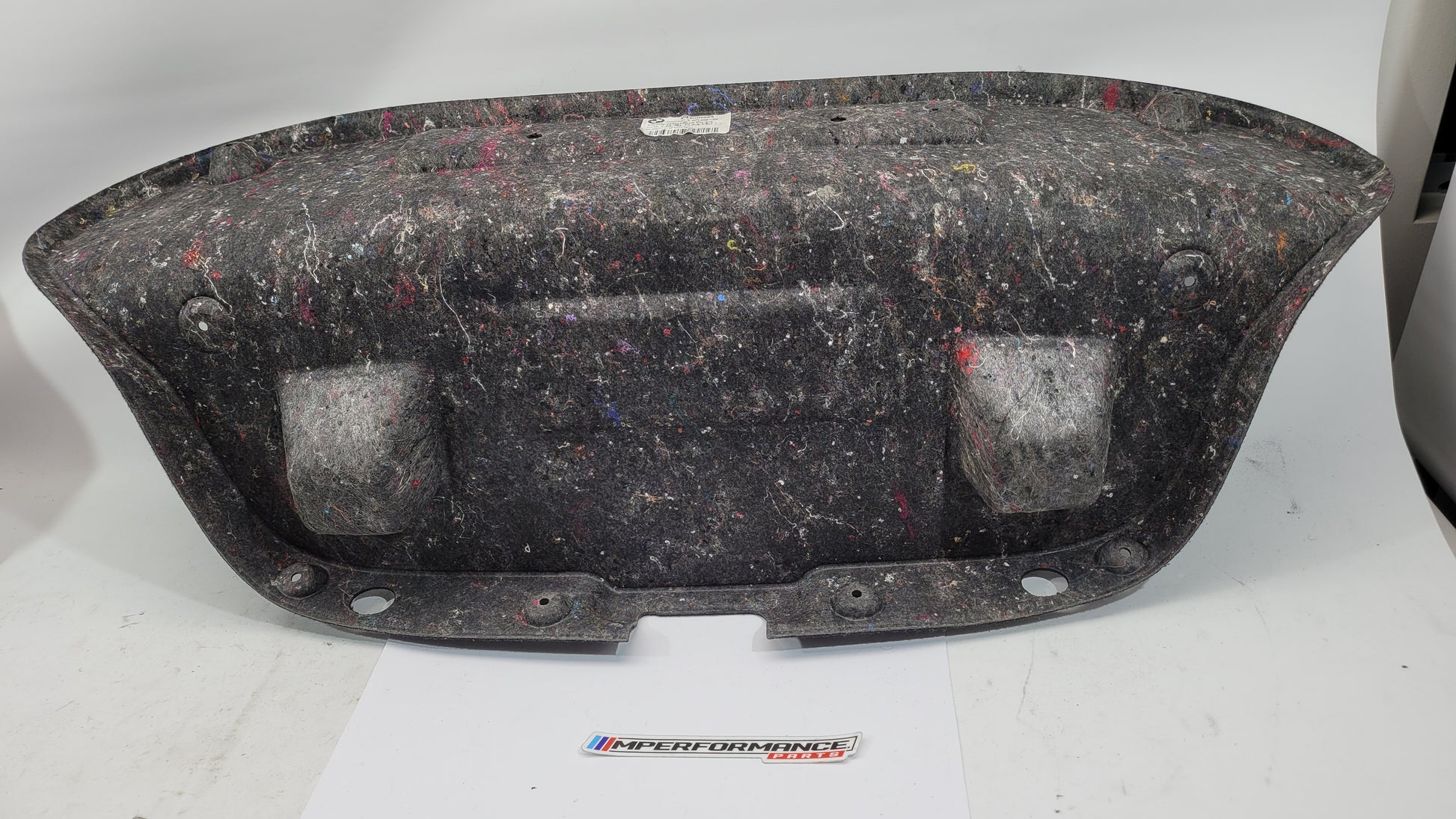 BMW 2 Series Coupe F22/F87 M2 tailgate boot lid inner cover, part number 7393386, shown in black with interior mounting details.