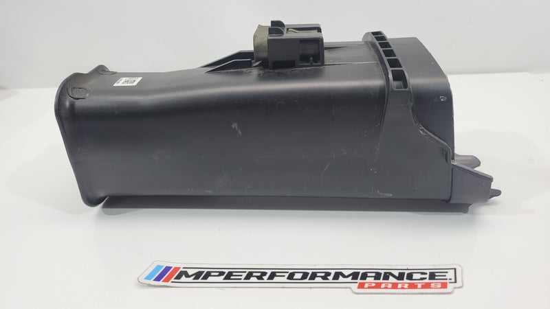 BMW M3 M4 G80 G82 G83 right driver side intake duct, OEM part by MPerformance.parts, showing the black plastic air intake component.