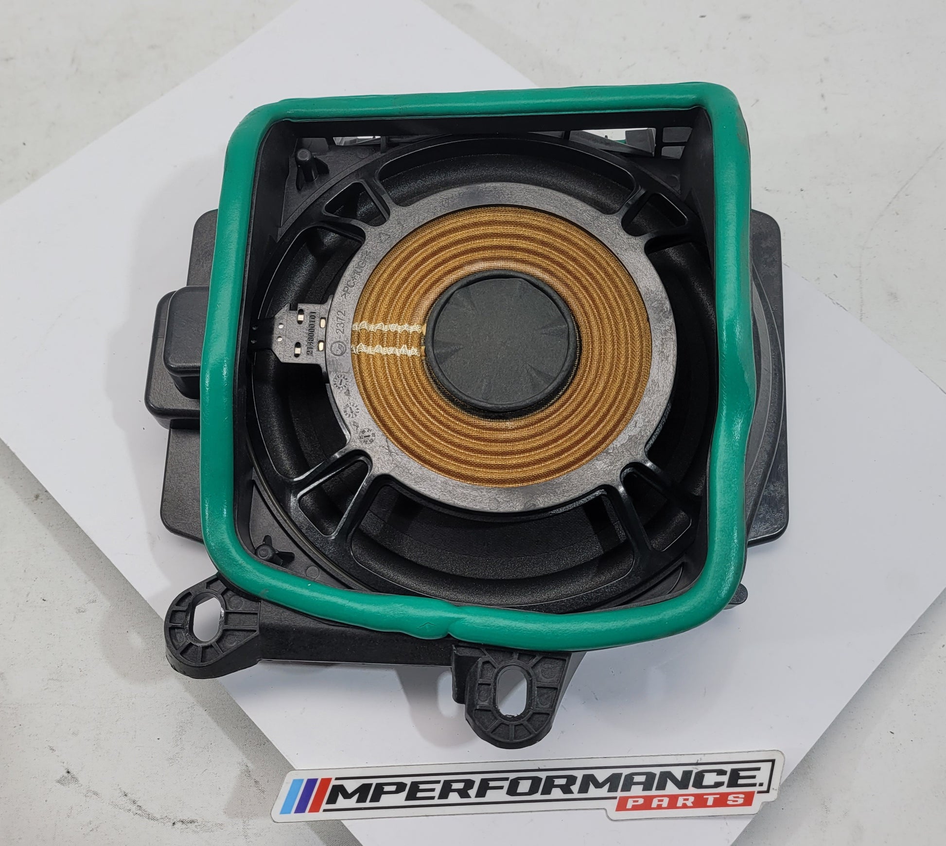 BMW G8x M3 M4 M2 Harman Kardon right subwoofer bass speaker, part 2622490, showcasing the speaker with mounting details.