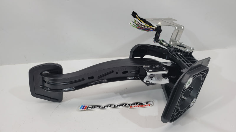 BMW M3 G80 brake pedal from MPerformance.parts, showing a close-up of the black metal pedal with textured grip surface.