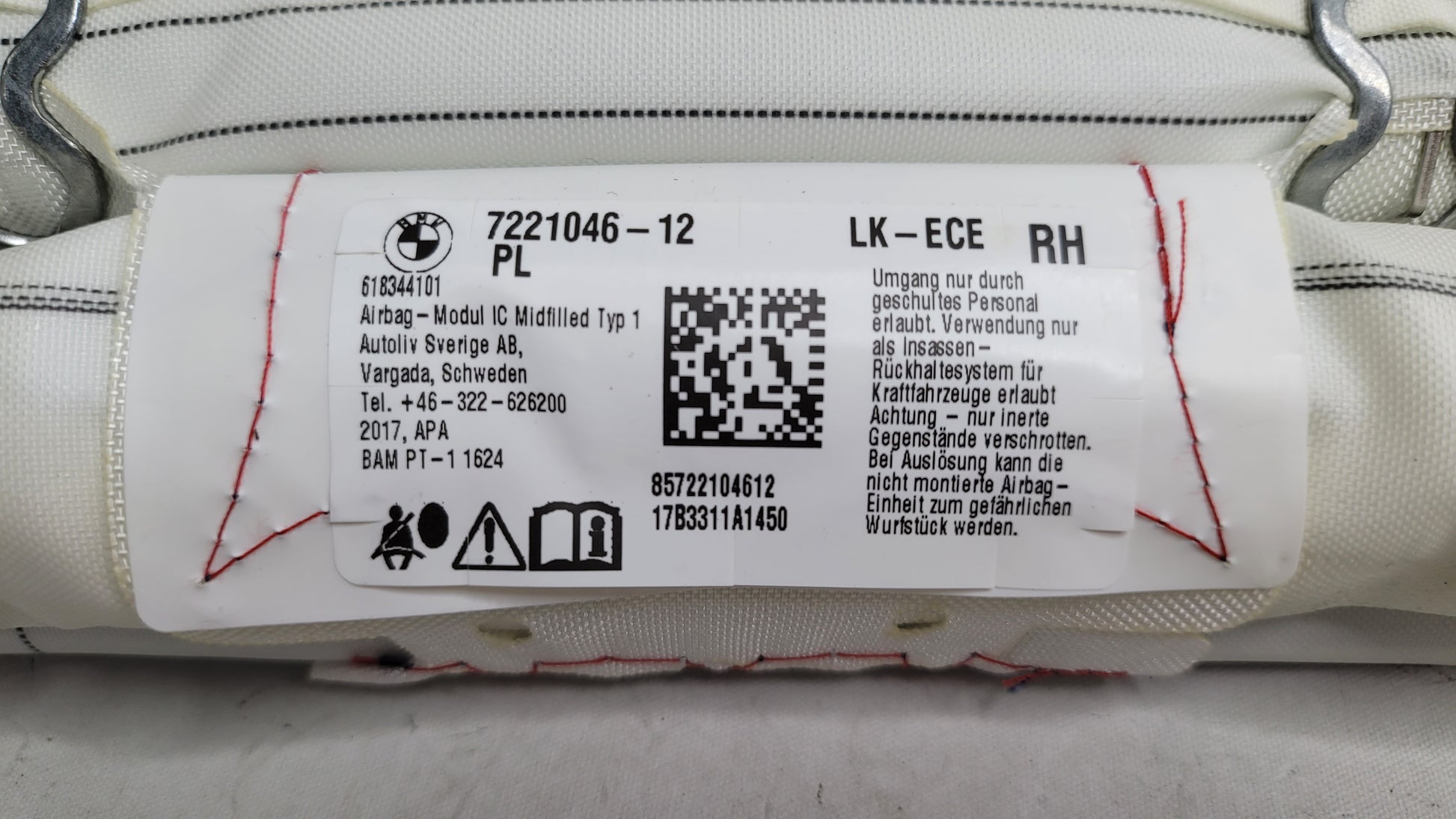 BMW 3 Series F30 F31 Right Side Head Airbag Roof Curtain O/S 7221046 - MPerformance.parts