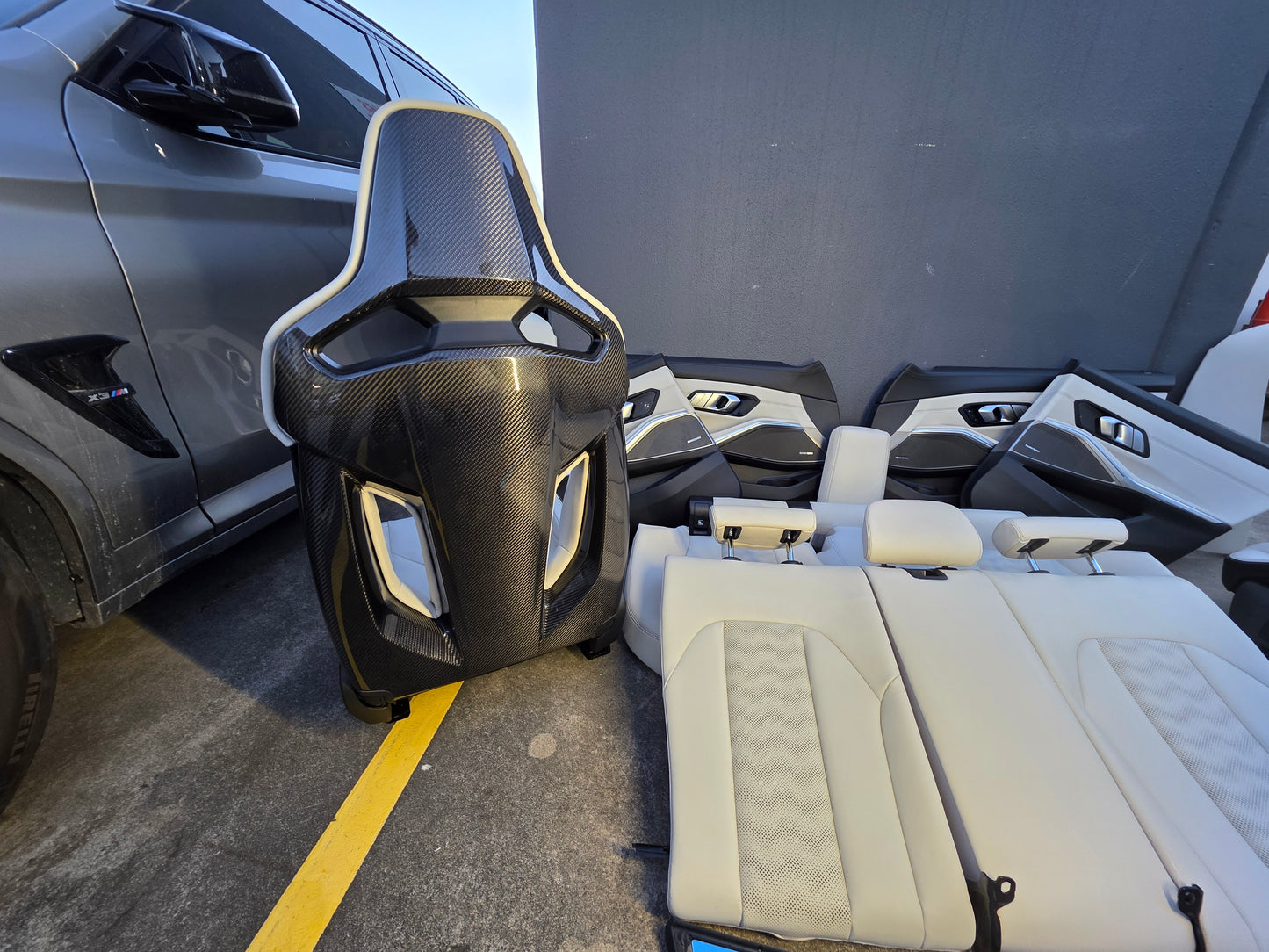 BMW G80 M3 Ivory White Full Interior With Carbon Buckets RARE - MPerformance.parts