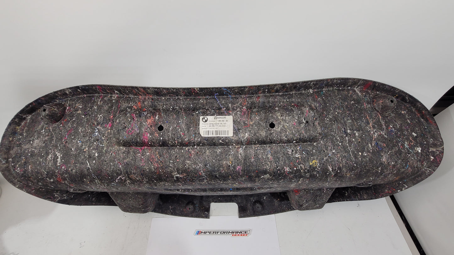 BMW 2 Series Coupe F22/F87 M2 tailgate boot lid inner cover, black plastic, with mounting details and attachment points.