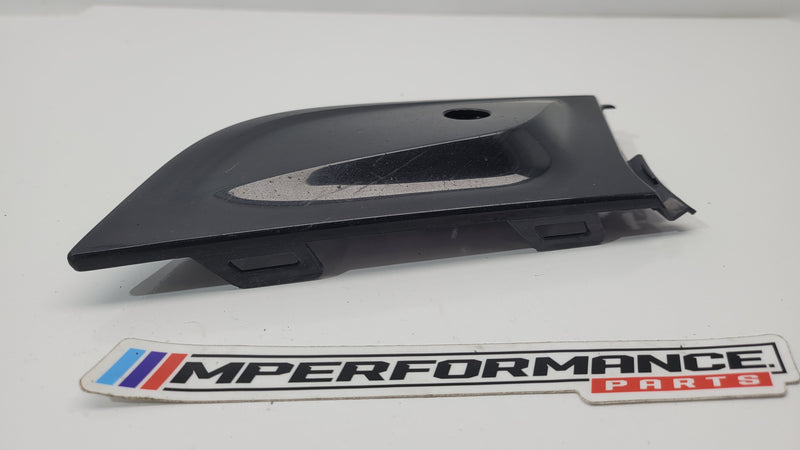G20 M340i front bumper left corner grill trim cover by MPerformance.parts, showcasing the sleek, black trim piece with textured finish.