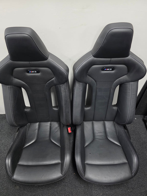 BMW F80 M3 Black Leather Seats - MPerformance.parts