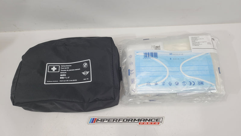 Black BMW First Aid Emergency Medical Kit Pouch for G80 M3, compact and durable MPerformance.parts accessory.